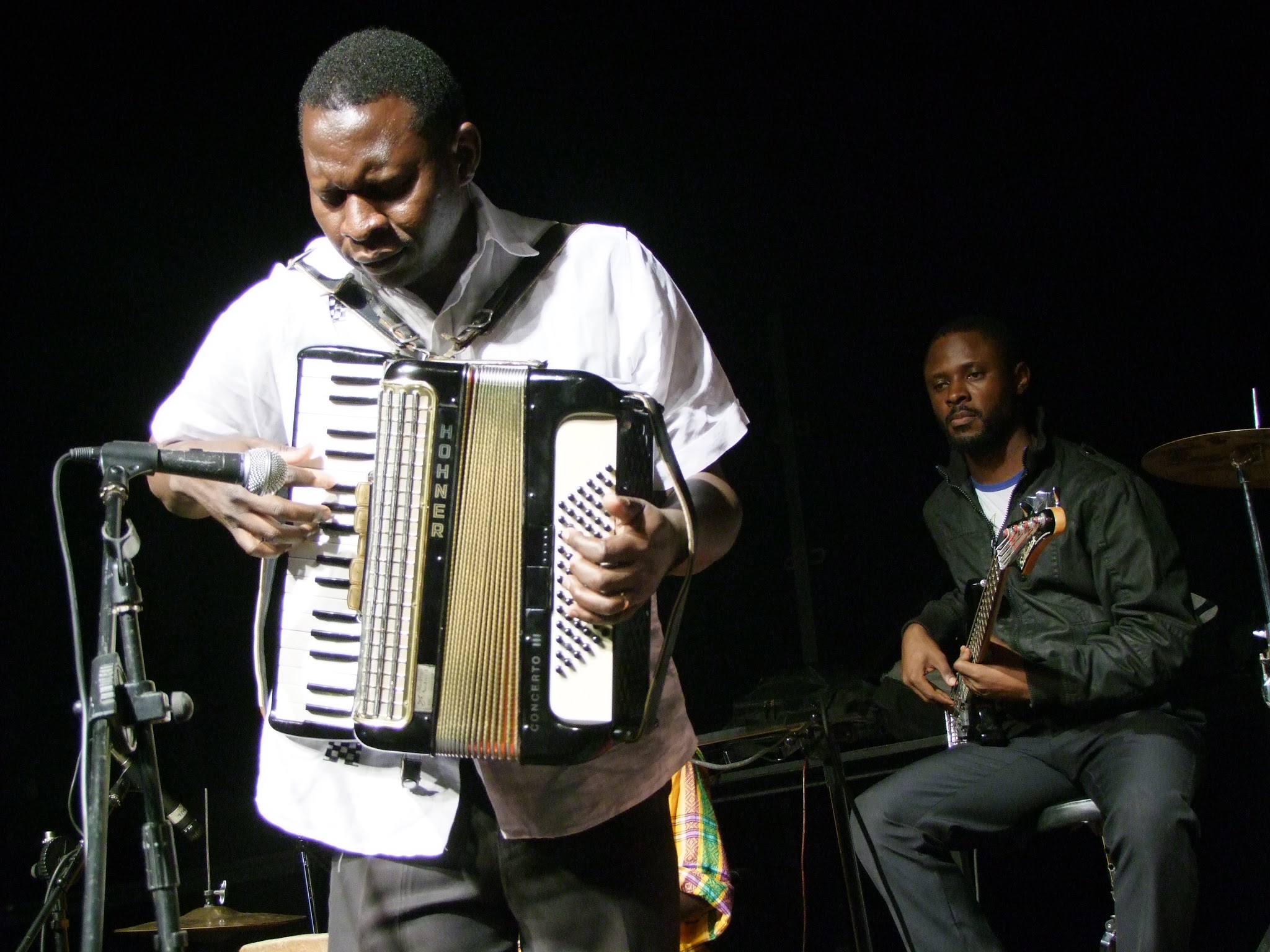Live jazz performance with saxophones