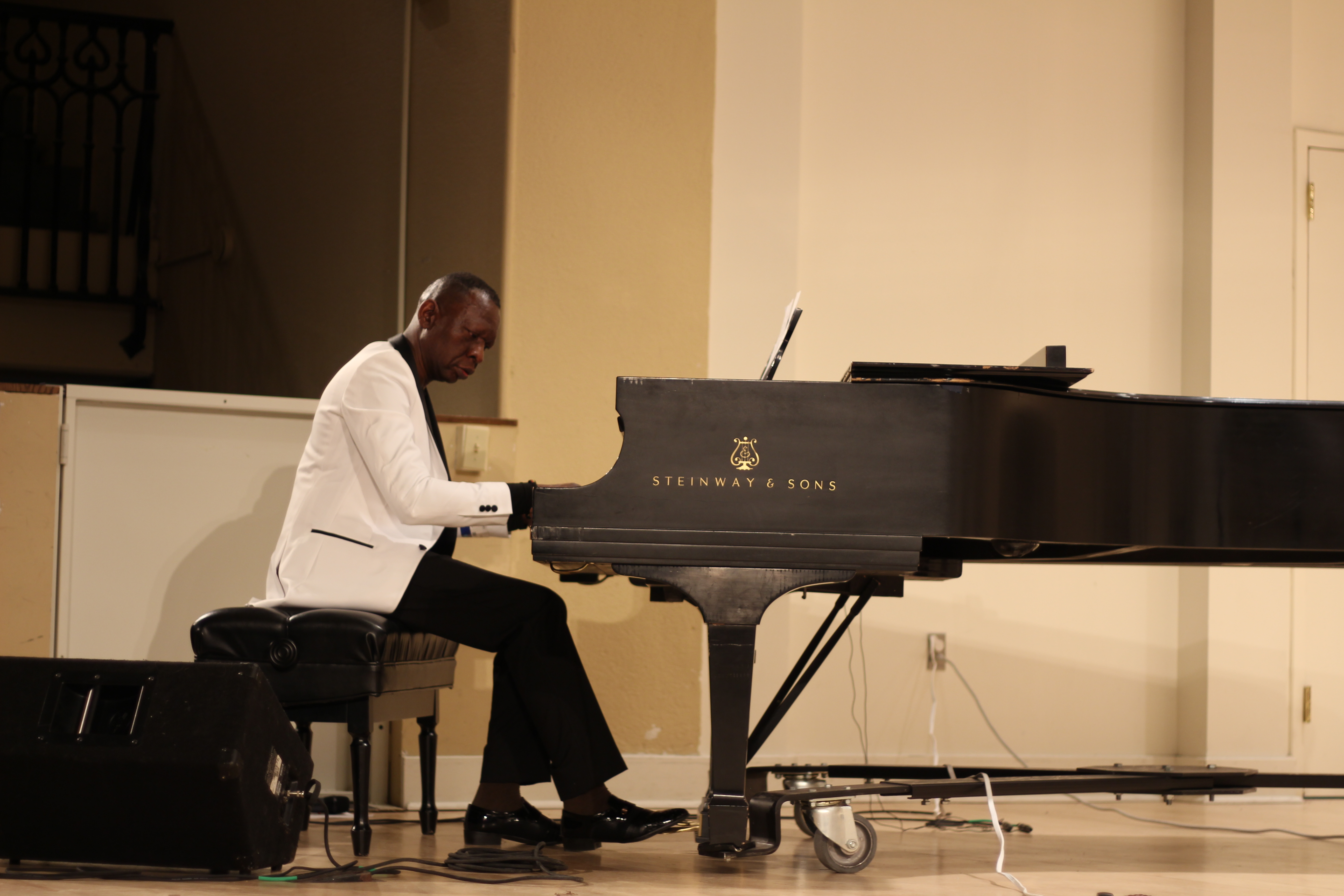 Live jazz performance with saxophones